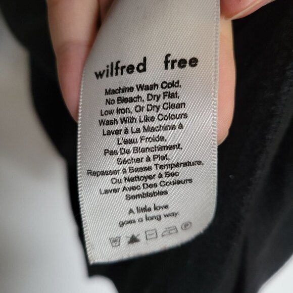 Wilfred Free Black Soft Knit Crewneck Long Sleeve Shift Sweater Dress Size Small - Picture 9 of 11
